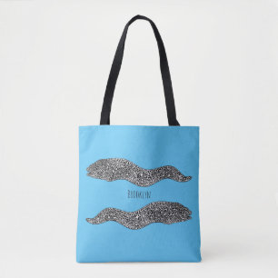 Black spotted moray eel cartoon illustration