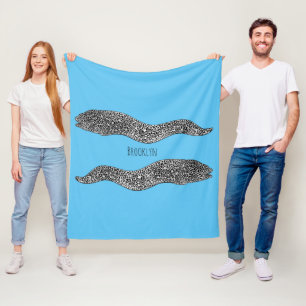 Black spotted moray eel cartoon illustration fleecedecke