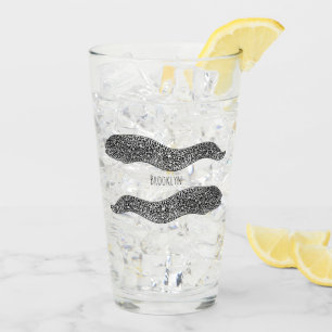 Black spotted moray eel cartoon illustration glas