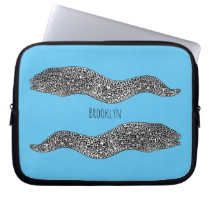 Black spotted moray eel cartoon illustration laptopschutzhülle
