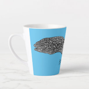 Black spotted moray eel cartoon illustration milchtasse