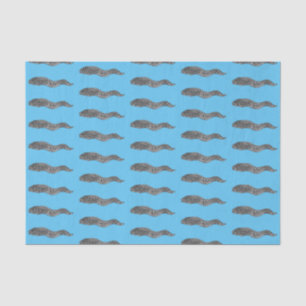 Black spotted moray eel cartoon illustration seidenpapier
