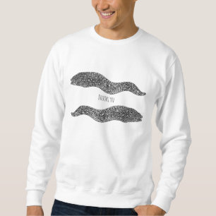 Black spotted moray eel cartoon illustration sweatshirt