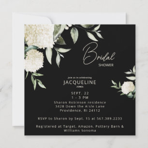 Black Square White Hydrangeas Brautparty