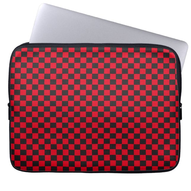Black Squares Red Ladybug Colors Käfer Laptopschutzhülle (Vorderseite)