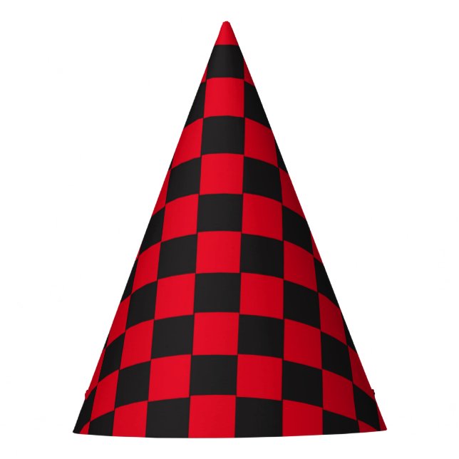 Black Squares Red Ladybug Colors Käfer Partyhütchen (Vorderseite)