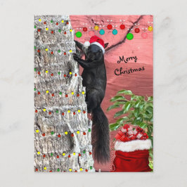 Black Squirrel Christmas Flat Holiday Card Feiertagspostkarte
