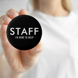 Black Staff Here to Help Button