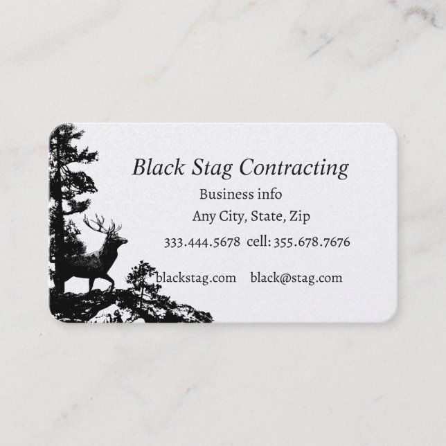 Black Stag Handyman Contractor Business Visitenkarte (Vorderseite)