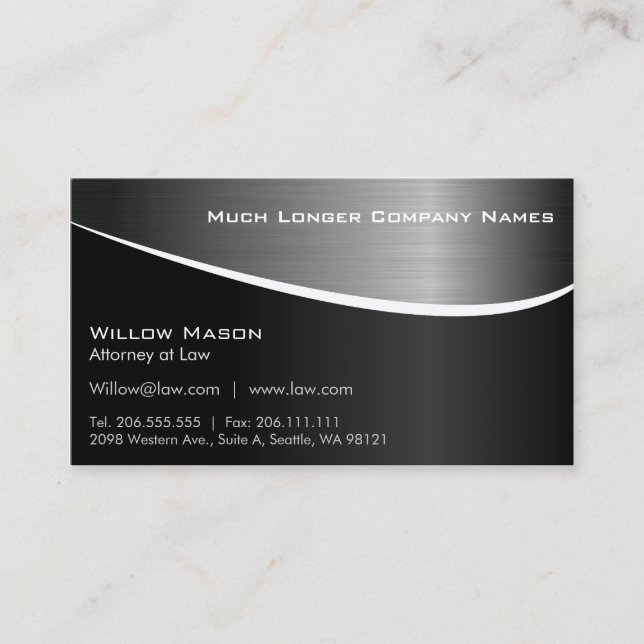 Black Stainless Steel Effect, Business Card Plus Visitenkarte (Vorderseite)
