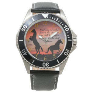 Black Stallone Silhouette Armbanduhr