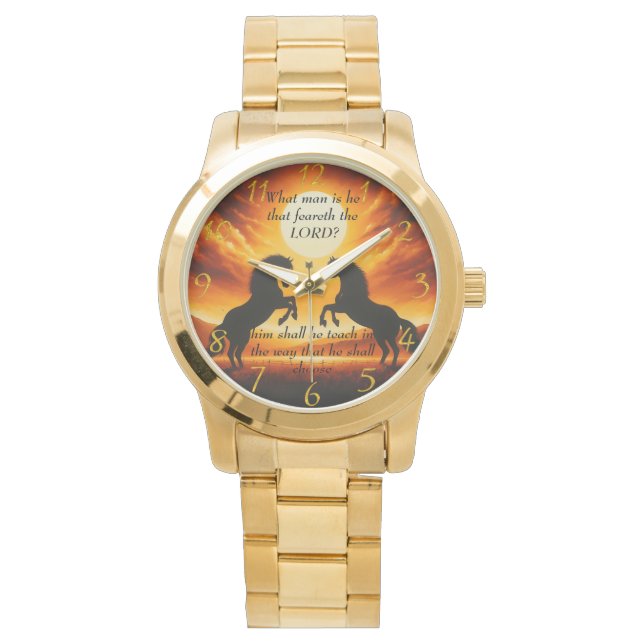 Black Stallone Silhouette Armbanduhr (Vorderseite)