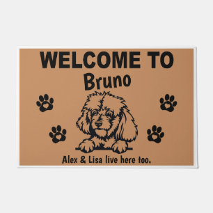 Black Stand PoodlePersonalized Door Mat Doormat  Fußmatte