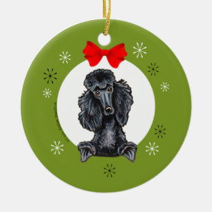 Black Standard Poodle Christmas Classic Keramikornament