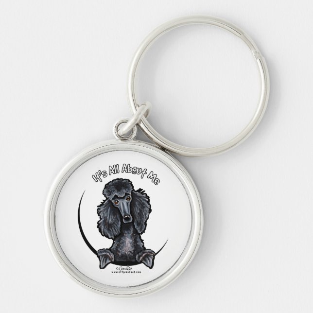 Black Standard Poodle IAAM Schlüsselanhänger (Vorne)