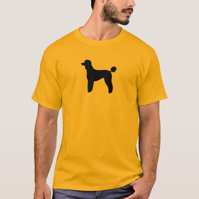 Black Standard Poodle Silhouette| Hundezucht T-Shirt (Vorderseite)