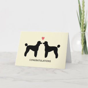 Black Standard Poodles Hochzeitsleute Glückwünsche Karte
