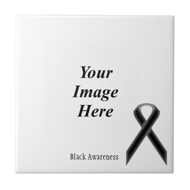 Black Standard Ribbon von Kenneth Yoncich Fliese (Vorderseite)