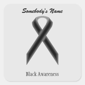 Black Standard Ribbon von Kenneth Yoncich Quadratischer Aufkleber