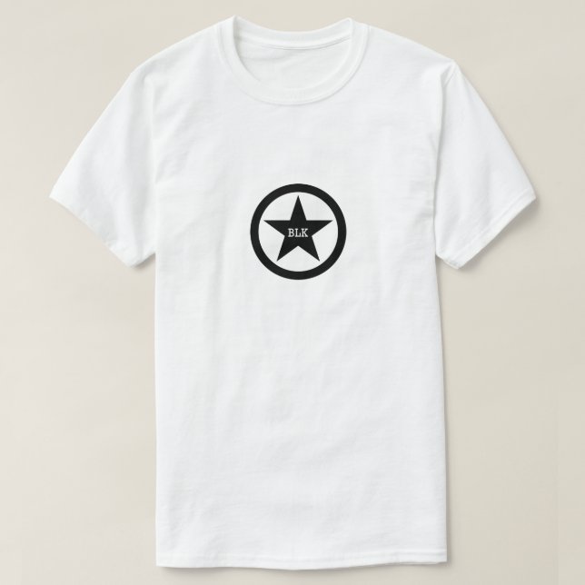Black-Star-Schild-T - Shirt (Design vorne)