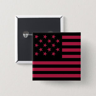 Black Star-Spangled Banner America Flag Button