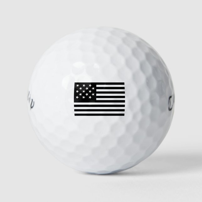 Black Star-Spangled Banner America Flag Golfball (Vorderseite)