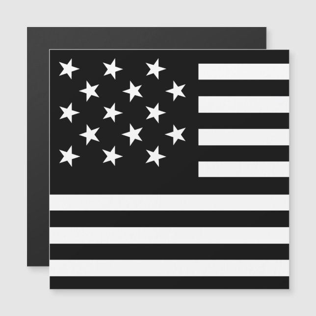 Black Star-Spangled Banner America Flag Magnetkarte (Vorne/Hinten)