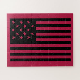 Black Star-Spangled Banner America Flag Puzzle