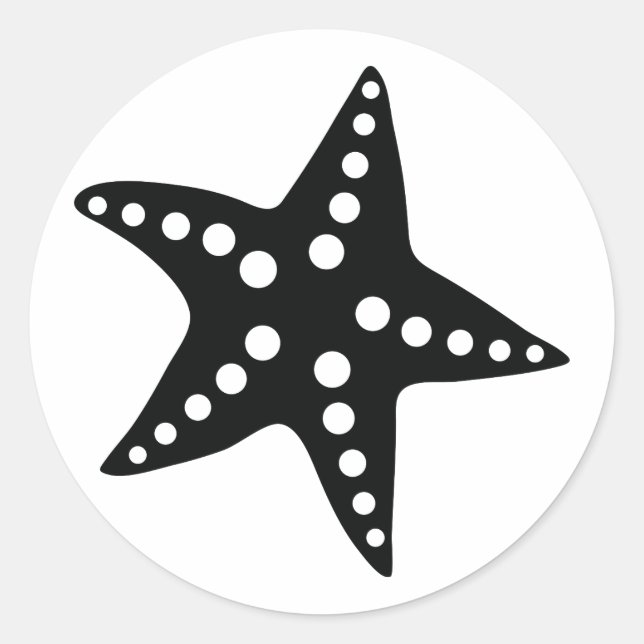 Black Starfish Stickers für das Thema Tropical Bea (Vorderseite)