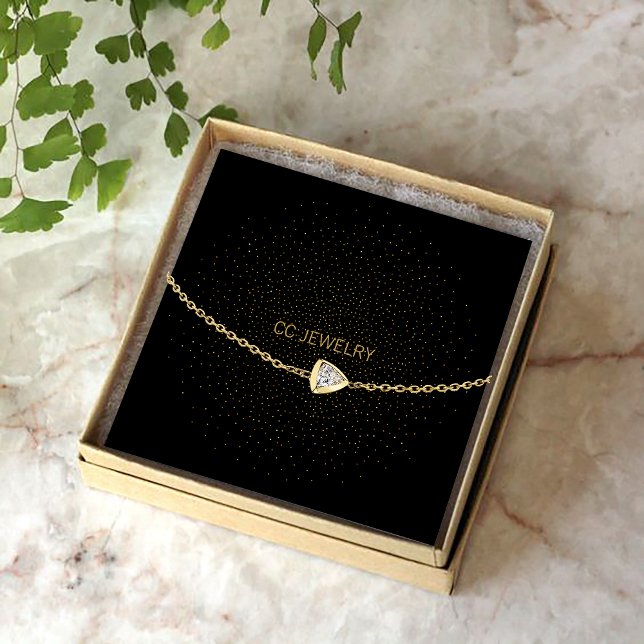 Black Starnight Jewerly Bracelet Display Quadratische Visitenkarte (Von Creator hochgeladen)