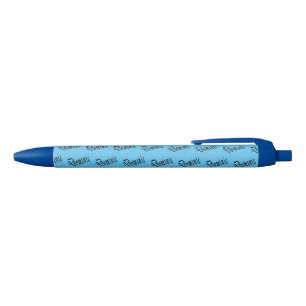 Black Starry Dominic, Name, Blue Ink Pen Kugelschreiber