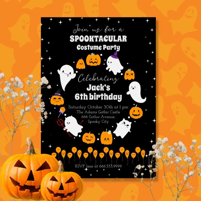 Black Starry SPOOKTACULAR Halloween Party Einladung (Von Creator hochgeladen)