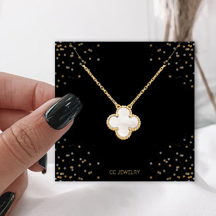 Black Stars Jewerly Necklace Display Quadratische Visitenkarte