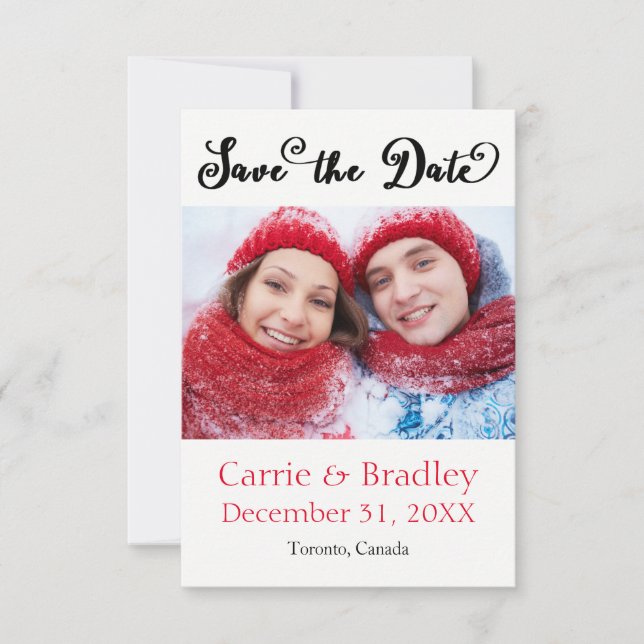 Black Starstruck Quatrefoil - 3x5 Save the Date (Vorderseite)