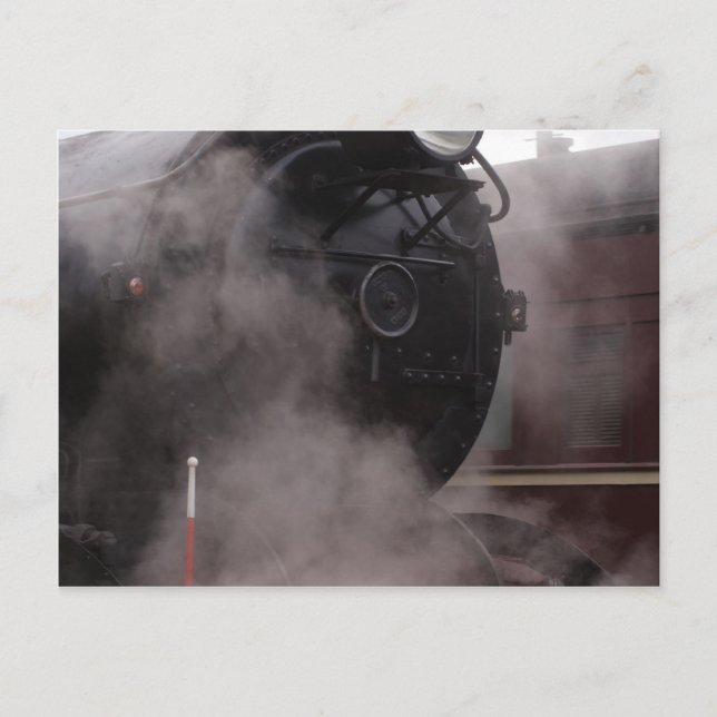 Black Steam Train Postkarte (Vorderseite)