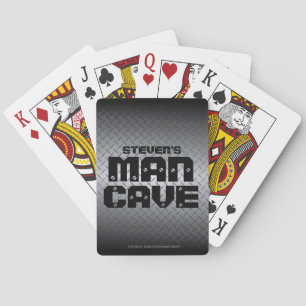 Black Steel Diamond Plate Personalisiert Man Höhle Spielkarten