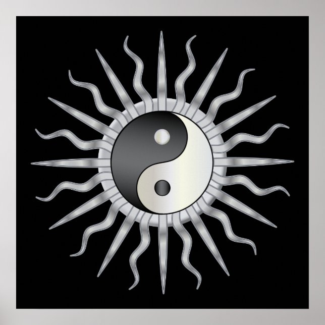 Black Sternexplosion Yin Yang Poster (Vorne)