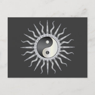 Black Sternexplosion Yin Yang Postkarte