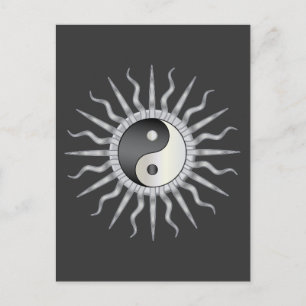 Black Sternexplosion Yin Yang Postkarte