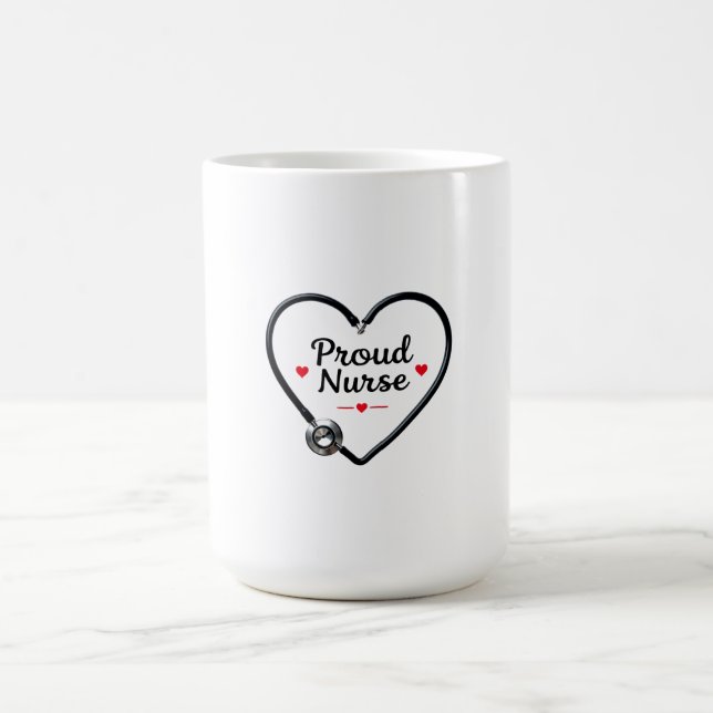 Black Stethoscope Forming Heart Shape with Kaffeetasse (Mittel)