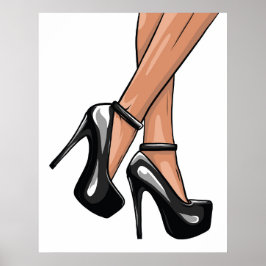 Black Stiletto Heelse und Legs Poster
