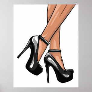 Black Stiletto Heelse und Legs Poster