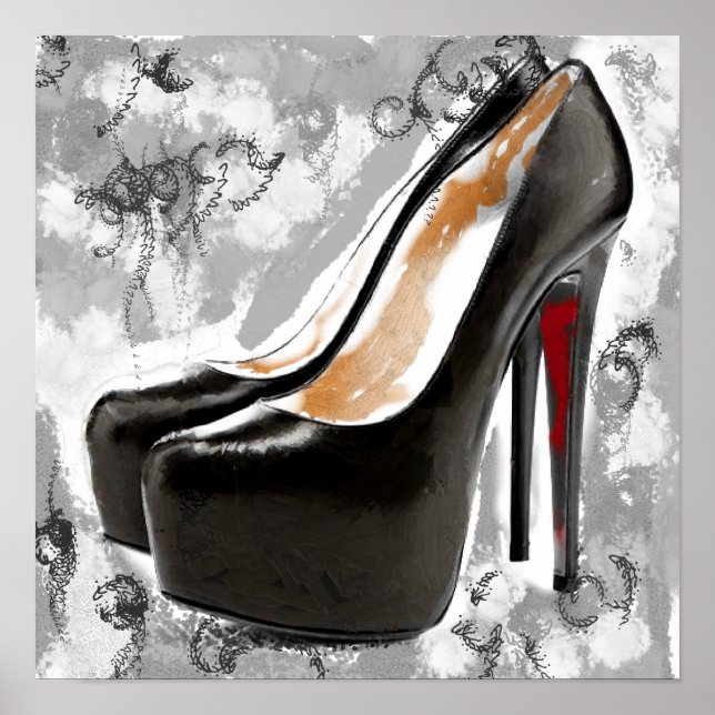 Black Stiletto Red Bottom Heelse Poster (Vorne)