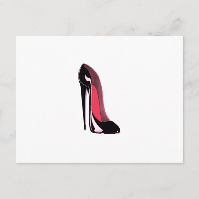 Black Stiletto Shoe Postkarte (Vorderseite)