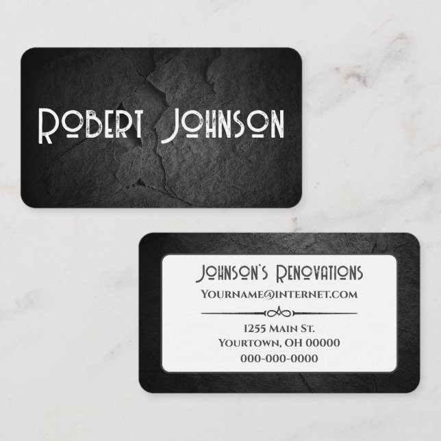 Black Stone Business Card Visitenkarte (Vorne/Hinten)