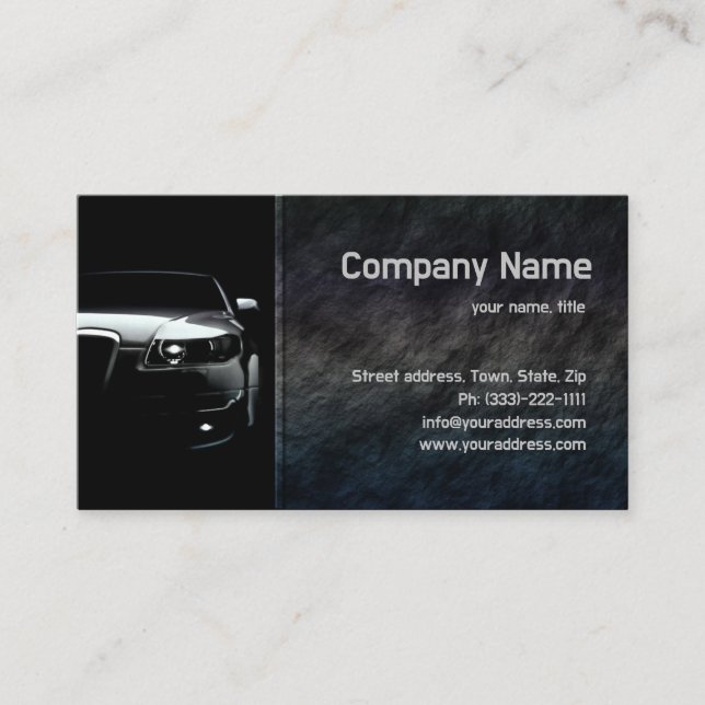 Black Stone Car Front Business Card Visitenkarte (Vorderseite)