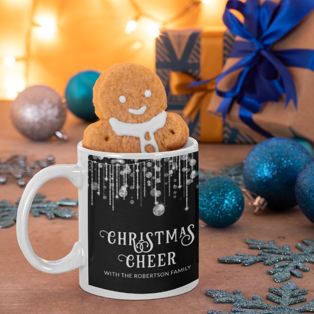 Black String Lights Weihnachts-Party Kaffeetasse (Von Creator hochgeladen)