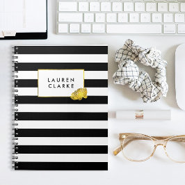 Black Strip & Imitate Goldpeony Notizblock