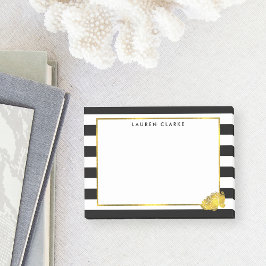 Black Strip & Imitate Goldpeony Post-it Klebezettel