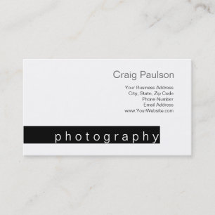 Black Strip White Trend Fotografy Business Card Visitenkarte